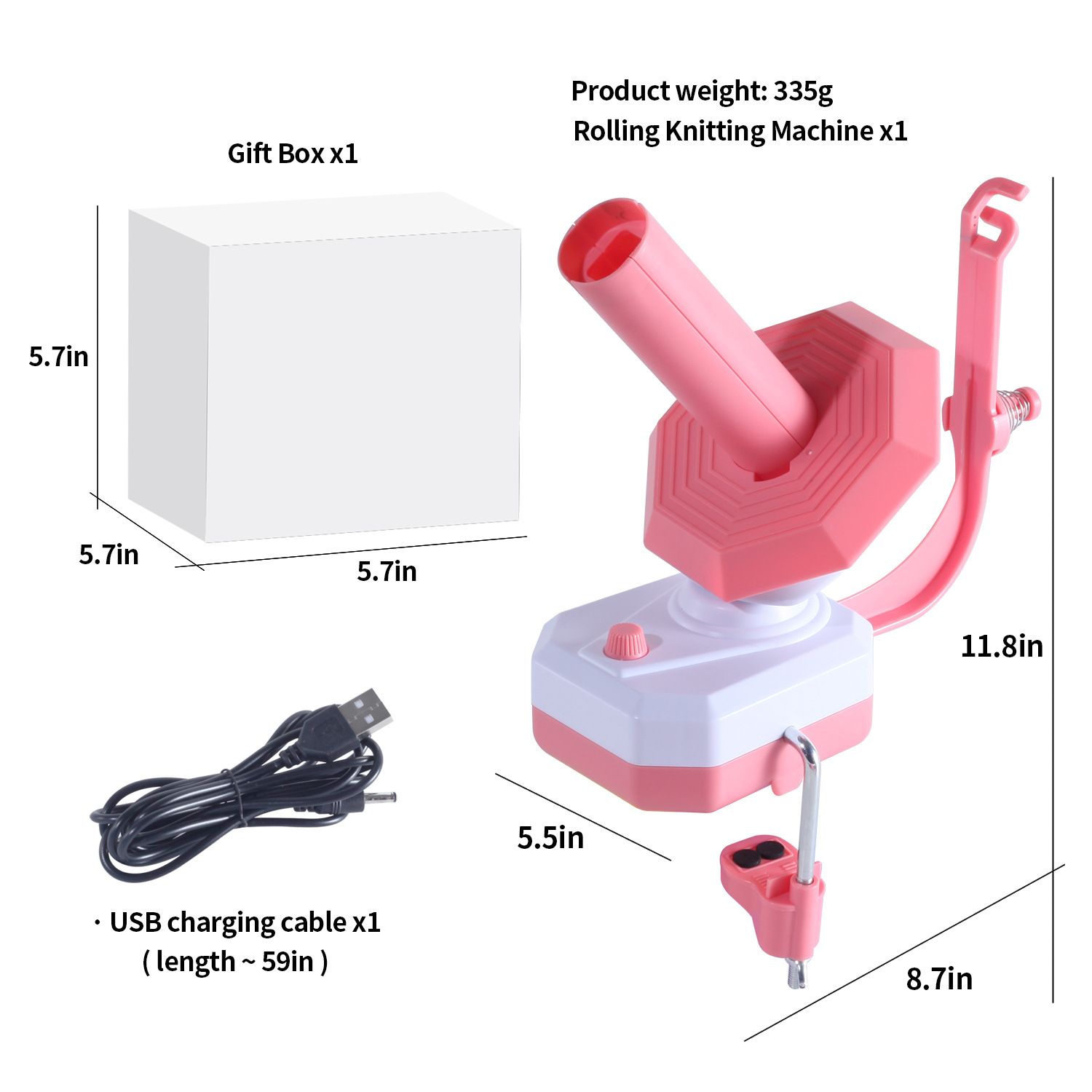 Electric Wool Winder, Color: Electric wool winder (pink)