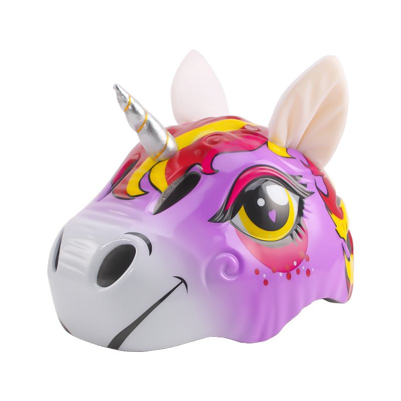 Children&#39;s Cute Animal Bicycle Helmet - Safety Riding Protective Gear, Color: Purple, Size: S