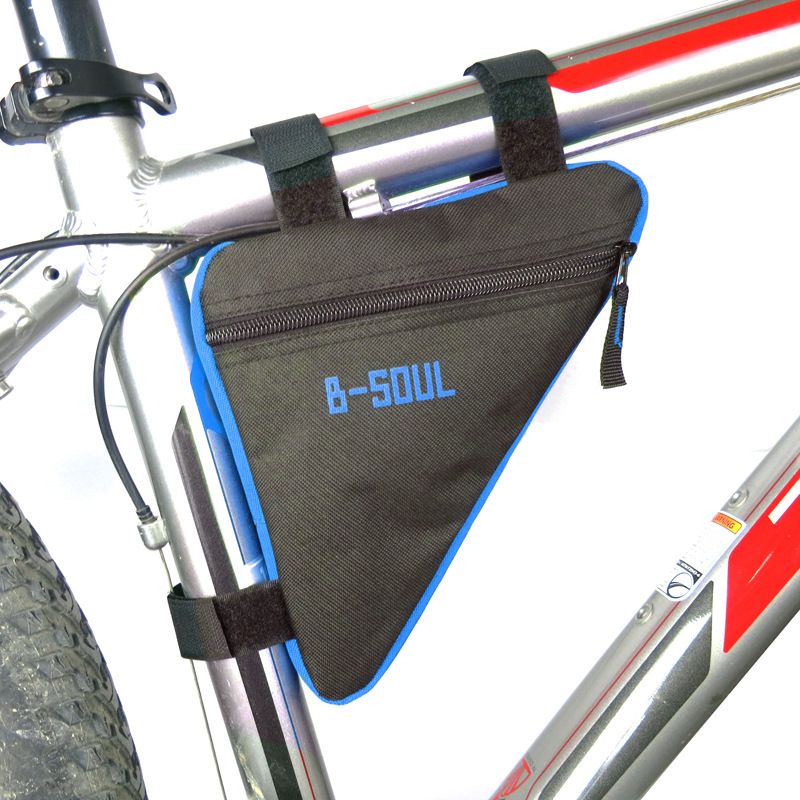 Mountain bike triangle tool kitbag, Color: Black and blue-with label, Size: .