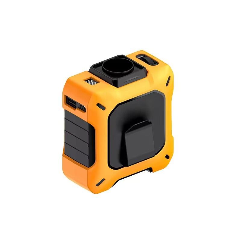 Outdoor Waist Fan USB Large Capacity Outdoor Roller Speed Turbine Bladeless Neck Wind, Color: Orange, Size: 8000 mah