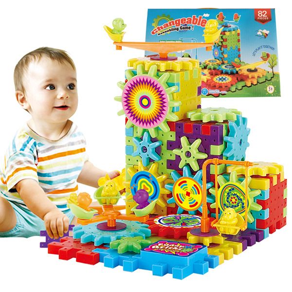 Children&#39;s DIY Building Blocks - Creative Construction Set for Kid, Color: 82 blocks (high-end gift box)