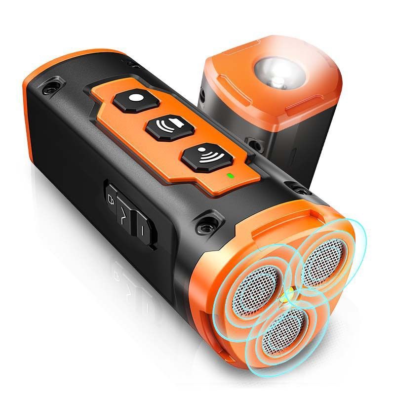 Lighting Explosion Flash High-power Ultrasonic Dog Drive Anti-dog Bite Drive Dog Barking Ice, Color: Black Orange - Three high-powered dogs, Purity: standard
