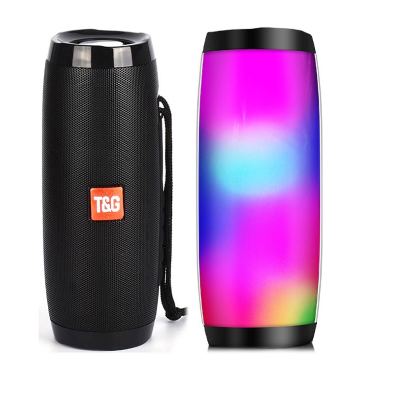 Wireless Bass Column Waterproof Outdoor USB Speakers Portable LED Speaker Support AUX TF