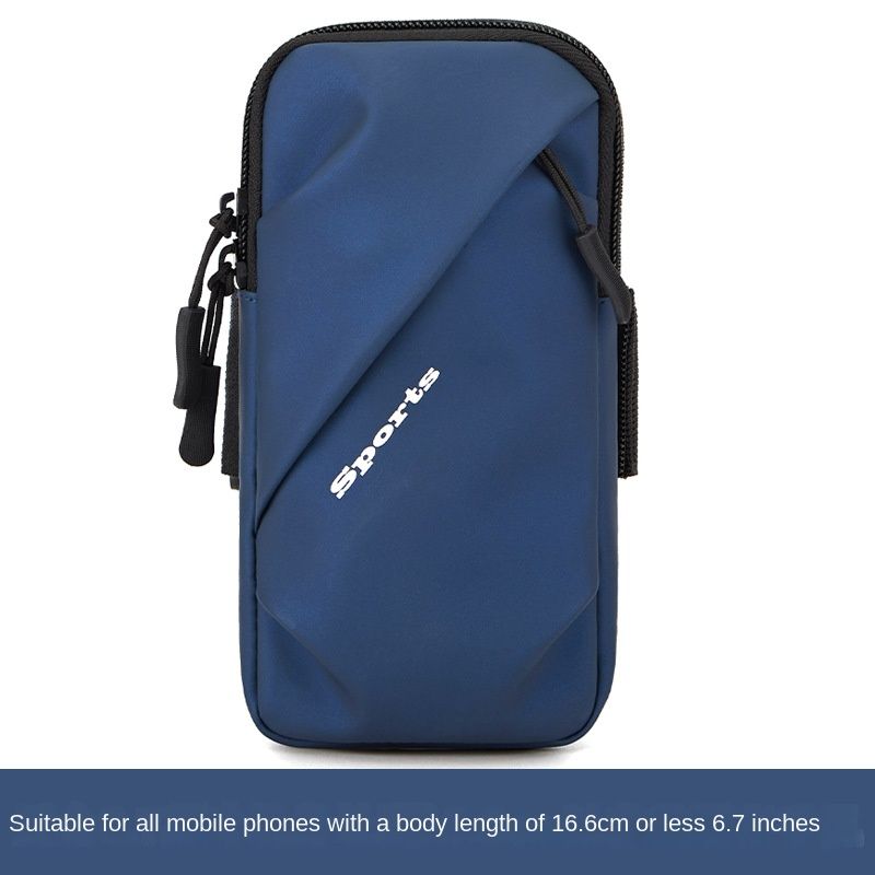 Breathable Pu Arm Band Sports Running Arm Bag Fitness Wrist Pouch Outdoor Cycling Men&amp;#039;s Sleeve Mobile Phone Hand Bag, Color: blue