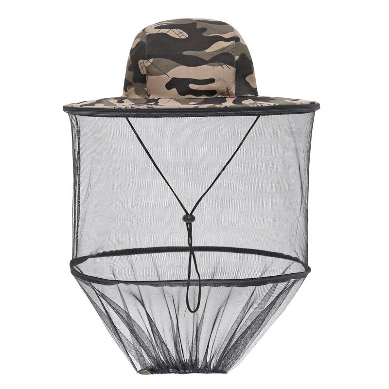 Outdoor Anti-mosquito Hat Men&amp;#039;s Fishing Hat Face-covering Sunscreen Breathable Mesh Mask Night Fishing Anti-insect Beekeeping Ambi Ring, Color: Gray Color✦, Size: One size ✦