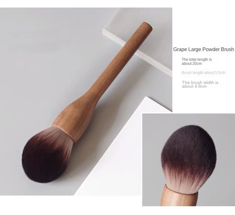 Jujube Wood Series Fiber Hair Loose Powder Brush Honey Powder Brush Seamless Foundation Blush Contouring Cosmetic, Appearance color: Two-color dispersion paint HT-1