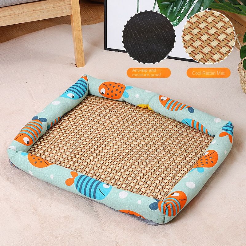 Four Seasons Non-Slip Pet Mat, Color: Marine fish, Specification: S (for 5catty pets)