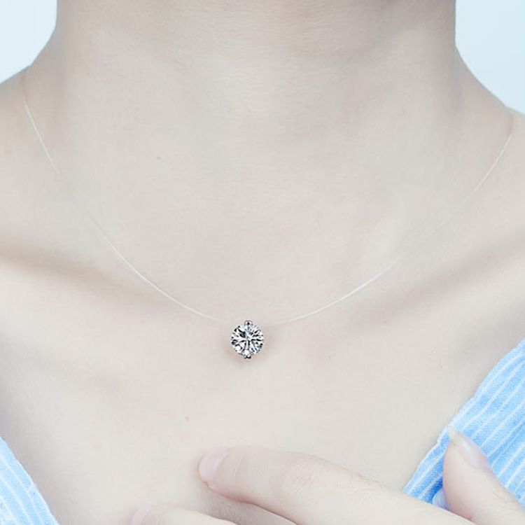 Delicate Transparent Chain with Diamond