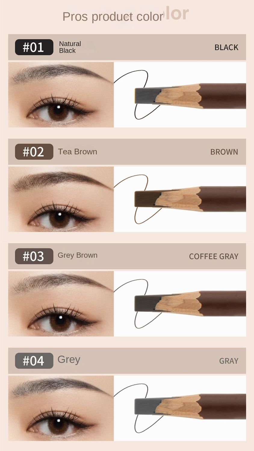 Craftsman Ingenuity Waterproof Eyebrow Pencil - Soft Fog &amp; Long-Lasting, sort by color: 01 Natural black