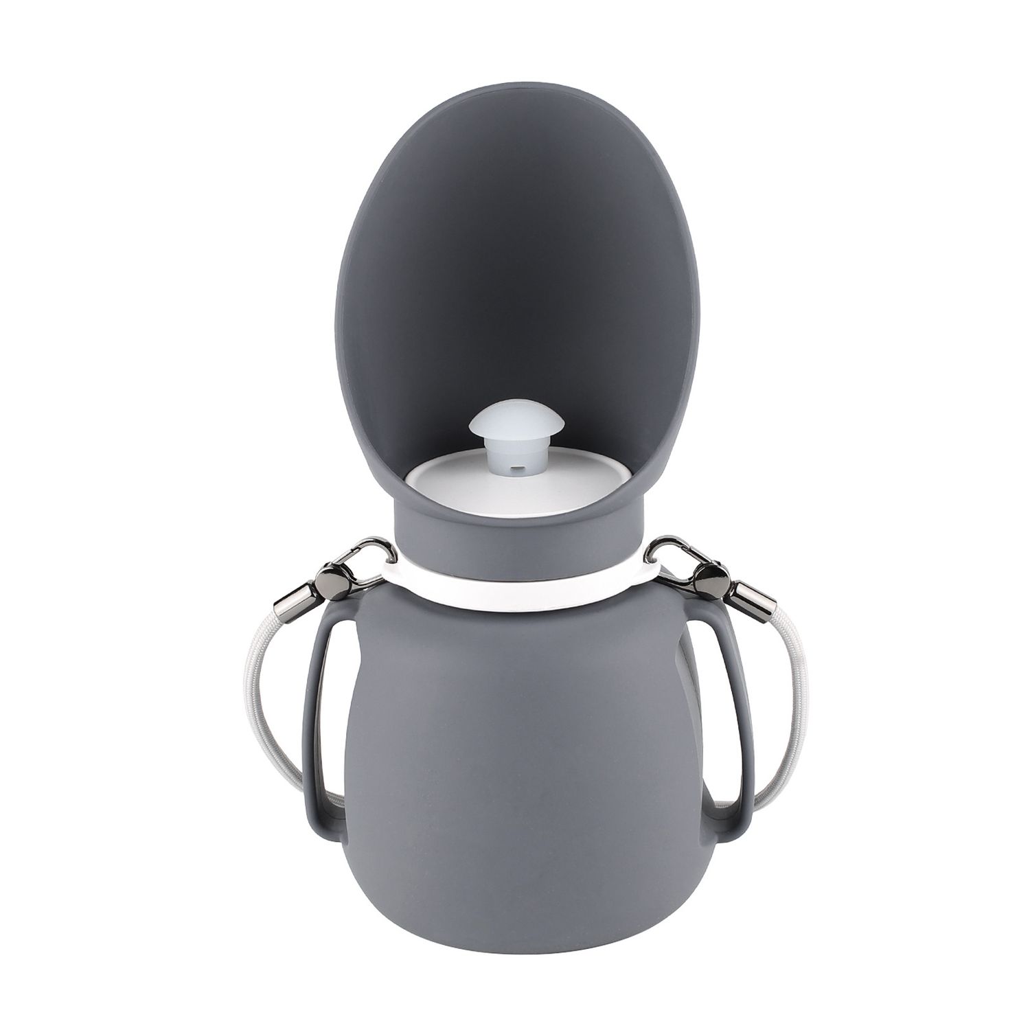 New Convenient Foldable Pet Water Bottle Accompanying Water Cup Outdoor Dog Walking Water Dispenser Pet Supplies, Color: grey, Specification: Folding kettle-800ML