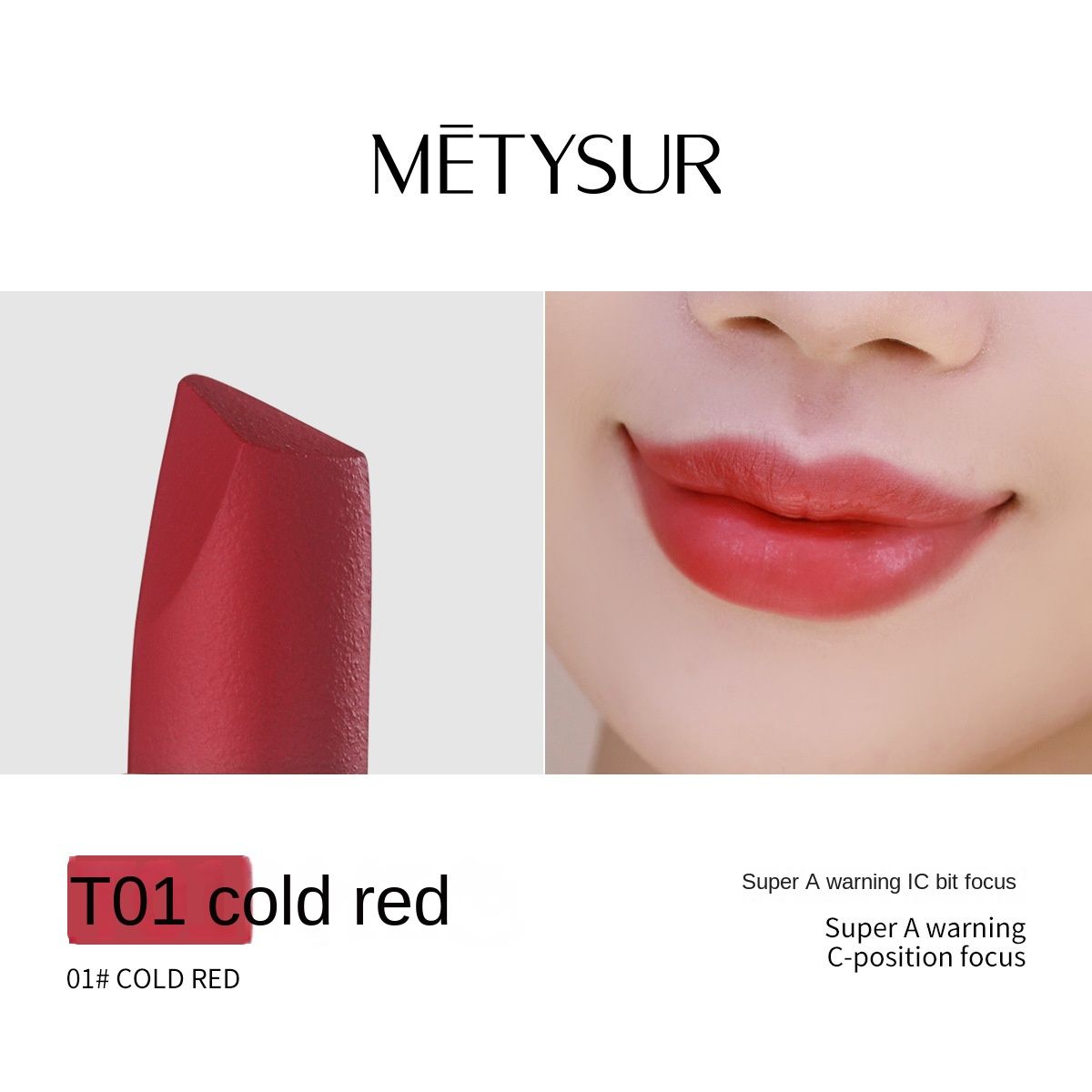 Velvet Matte Long-Lasting Lipstick - Cup-Resistant Lip Gloss, Color: T01# Cold Red