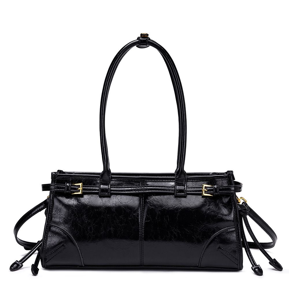 Vintage Motorcycle-Inspired Shoulder Bag, Size: 32 * 10 * 16 CM, Color: black