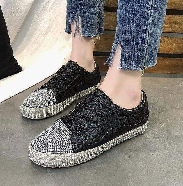 women casual sports rhinestone flat shoes