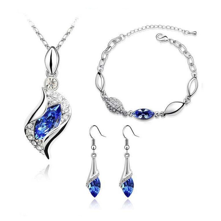 European And American Jewelry Set Crystal Flash Diamond Austrian