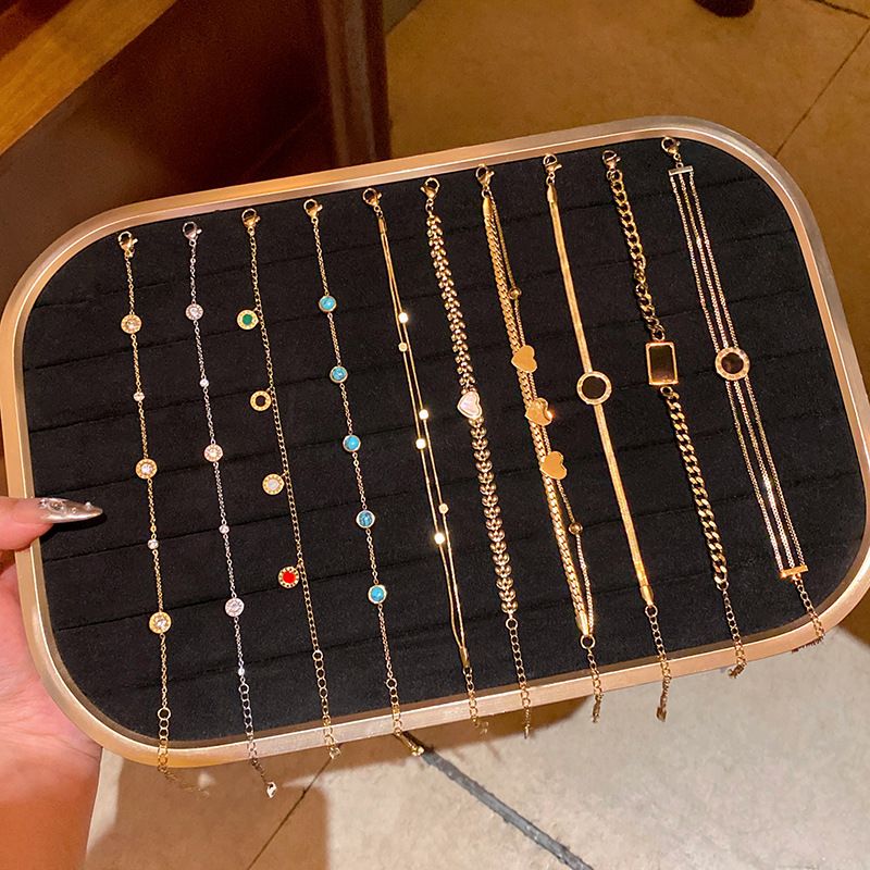 Rose Gold Non-fading Titanium Steel Bracelet Women Light Luxury Niche High-end Love Bracelet Bracelet