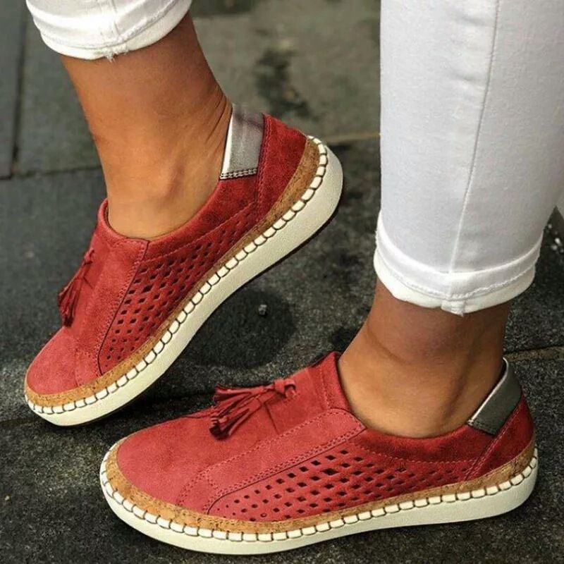 Newly Launched Tassel Export Shoes Women, Size: 35, Color: Red
