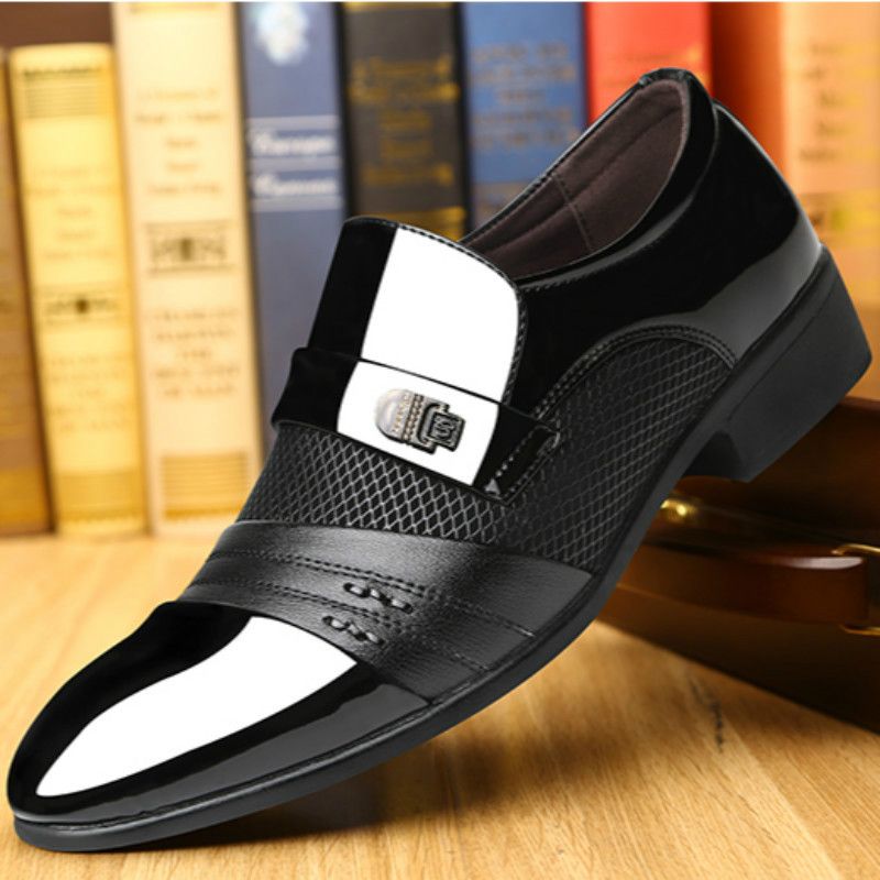 Italian Loafers Men Shoes Wedding Oxford Shoes For Men, Shoe Size: 43, Color: Black