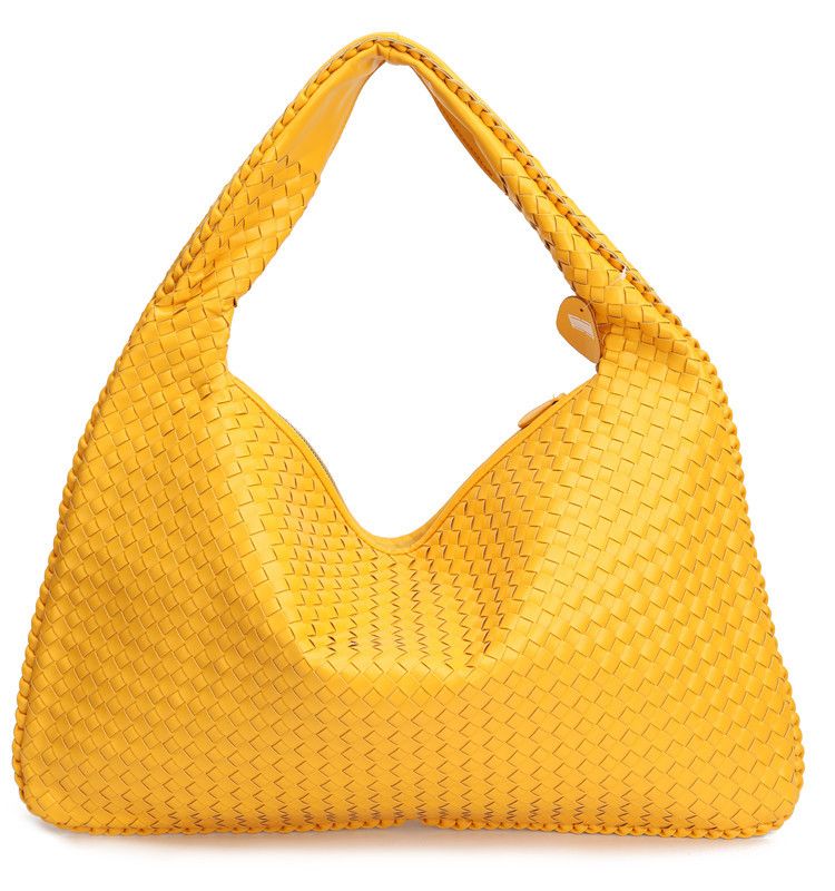 2026 New Arrivals European And American Style Woven Bags Lambskin Dumpling Bags, Color: Yellow