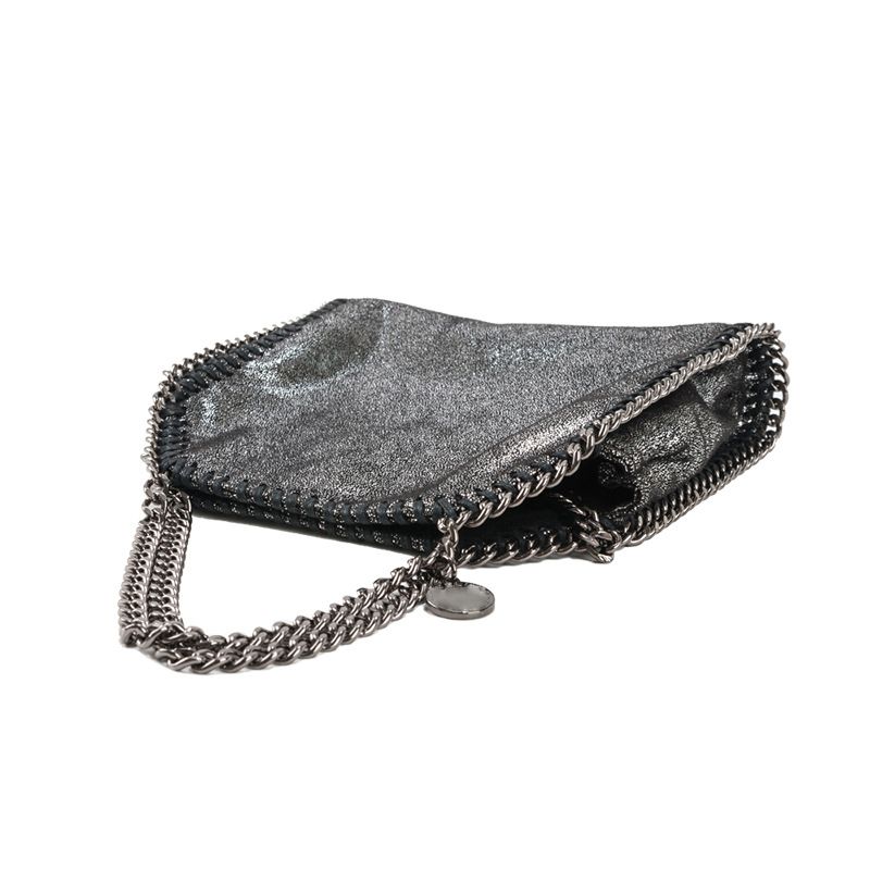 New Brand Bags Foreign Trade Trend One Shoulder Messenger Chain Bag Ladies Handbag, Color: Silver point with black gun chain