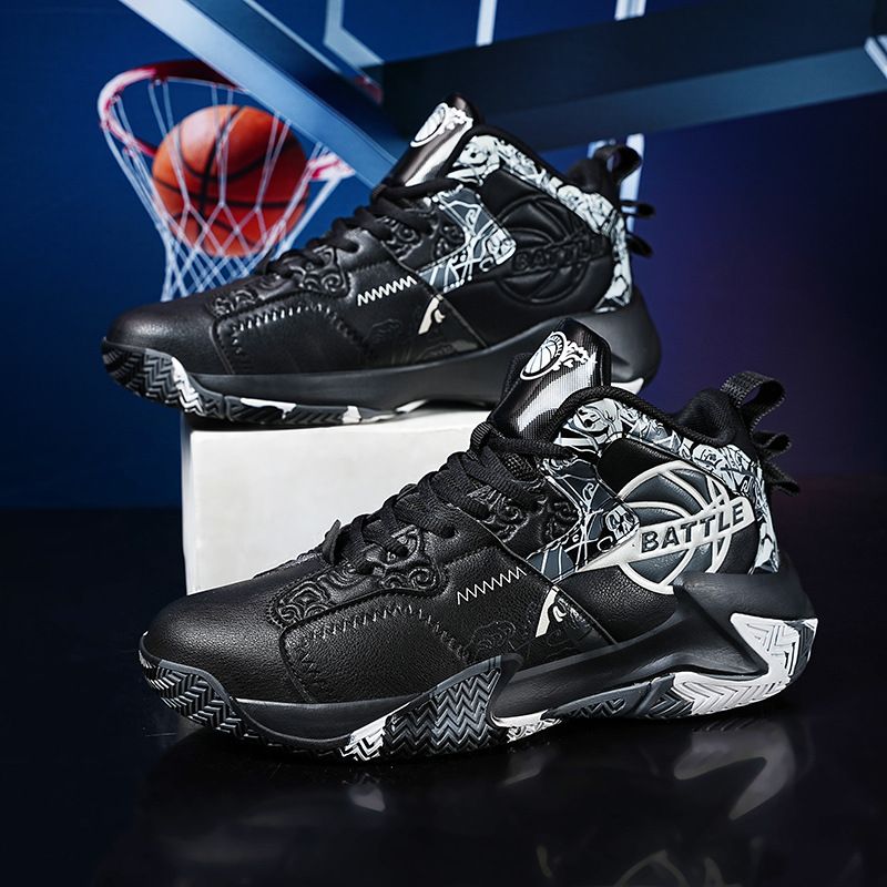 Student Basketball Shoes Men, Color: 9622black, Size: 39