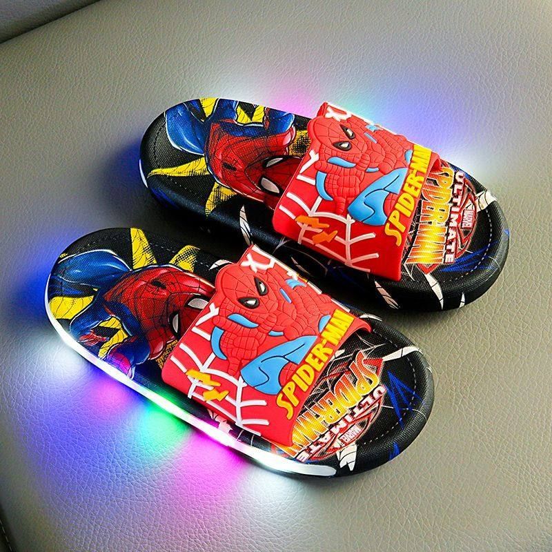 Cartoon Cool Cute Indoor And Outdoor Wear-wearing Baby Flip-flops For Women, Size: 【24-25】Inner length 150mm, sort by color: 8032 flash light [Piggy Man Red]