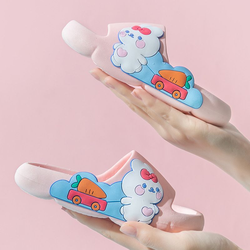 New Children Slippers Summer Home Non-slip Soft, Size: Inner length 16cm suitable for foot length 15cm, Color: Light pink