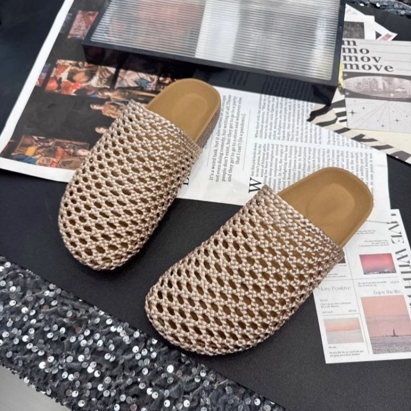 Thick-Soled Round-Toe Half-Slippers Slip-On Mules