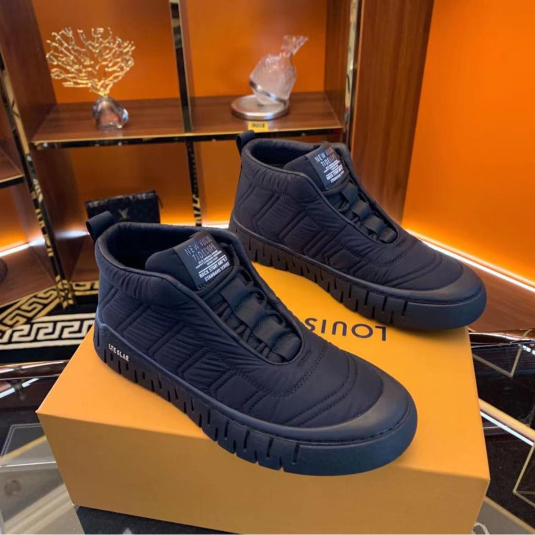 Oxford Cloth Casual Sports Warm Men Shoes, Size: 39【Sports shoe size】, Color: 1012 Black [Four Seasons]