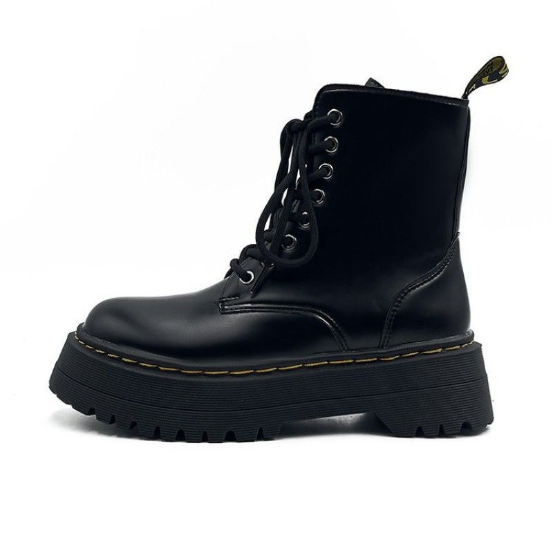 Thick Bottom Martin Boots  British Style, Size: 35, Color: Black