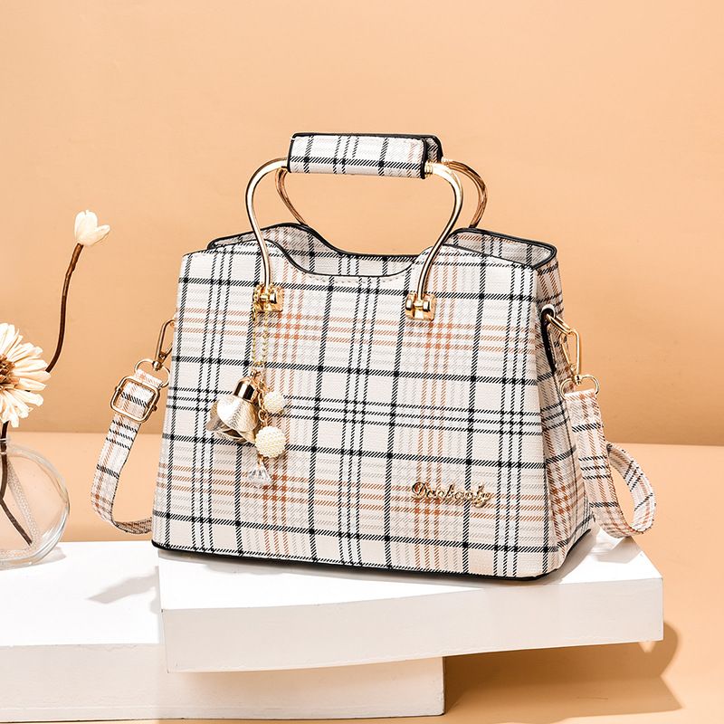 Fashion Women Large Bag All-match Portable Simple, Color: Plaid