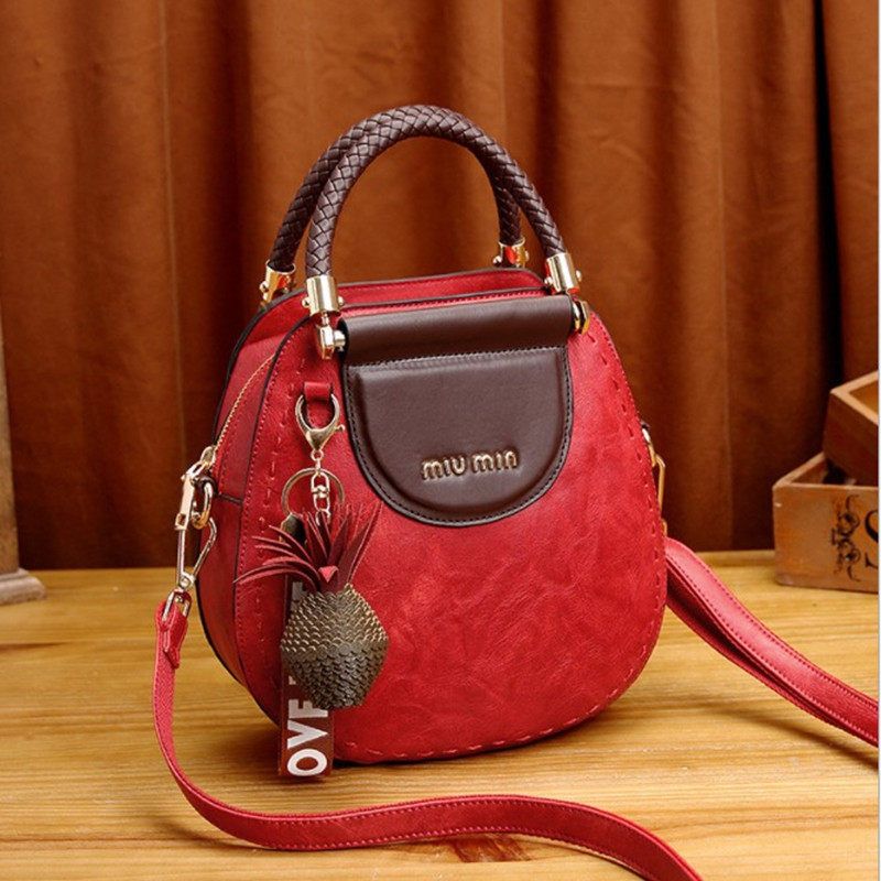 Fashion bag, shoulder diagonal handbag, Color: Wine red