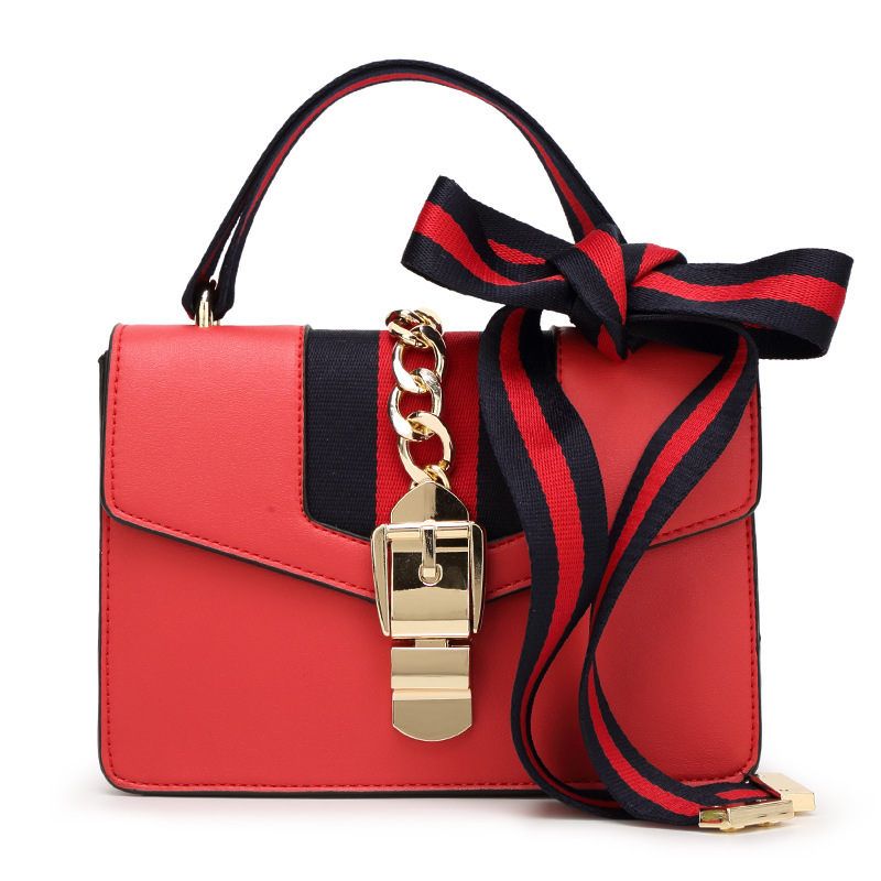 New Fashion Small Square Bag Ribbon Bag Small S Same Style Dionysus Bag, Color: Red
