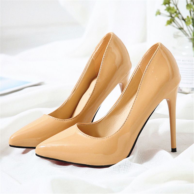 Stiletto pointed high heels, Size: 35, Color: Apricot