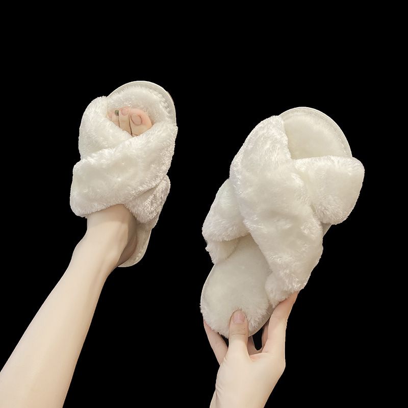 Sliper Cross open-toe fur slippers, Size: 36-37