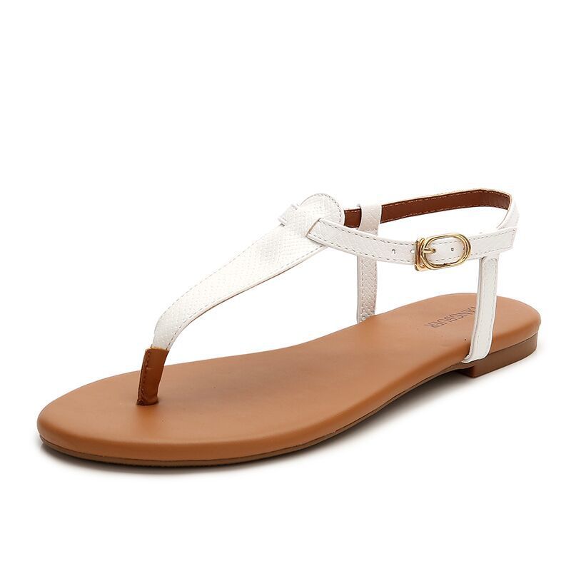 Fashion Simple Beach Cutout Flip Flop Sandals, Size: 35, Color: White