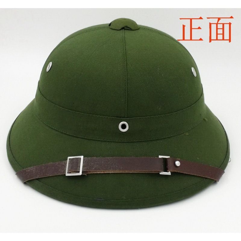 Vietnam Green Hat Camouflage Hat Helmet With Mesh, Color: Green military cap without badge, Size: L （58-60cm）