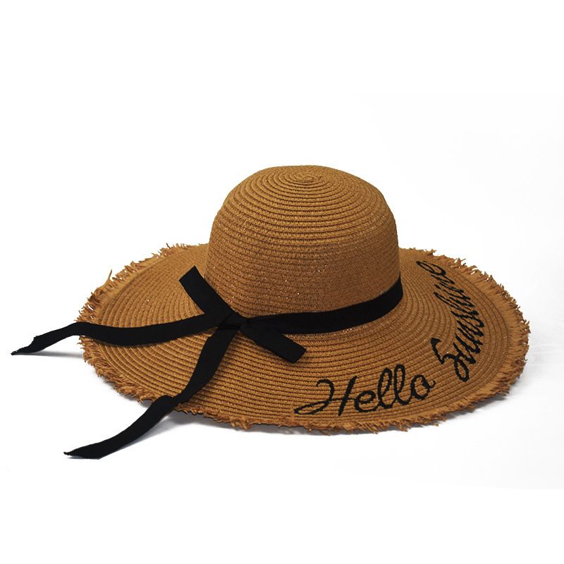 The Beach Hat Ladies Sun Protection Sun Hat Dome Big Brim Hat, Color: 1, Size: M(56-58cm)