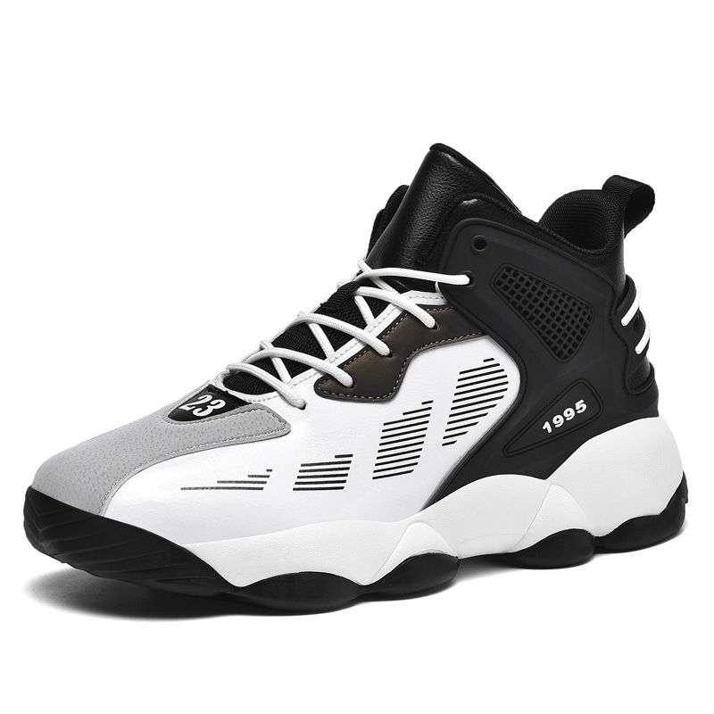 High-top Basketball Shoes, Size: 39, Color: B-6975 white