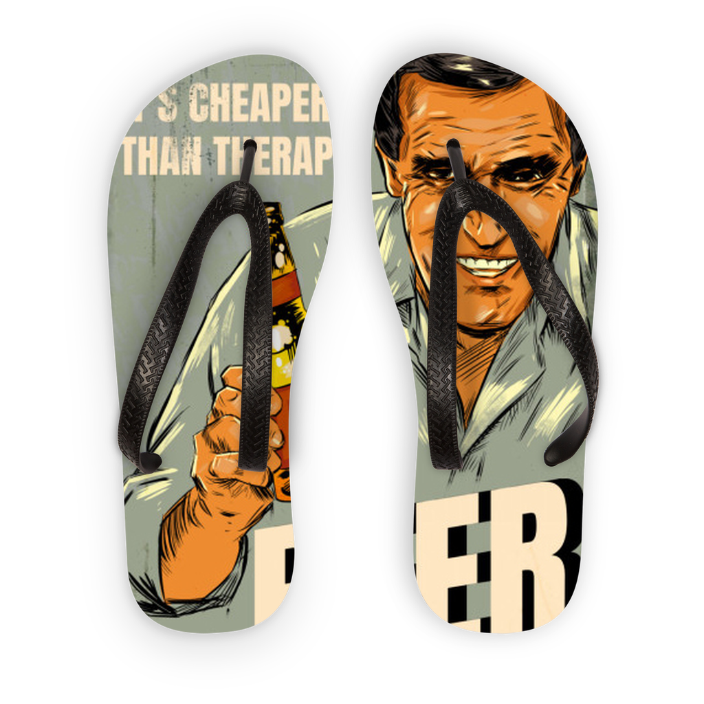 Cheers Adult Flip Flops, Size: S, Color: Black Strap