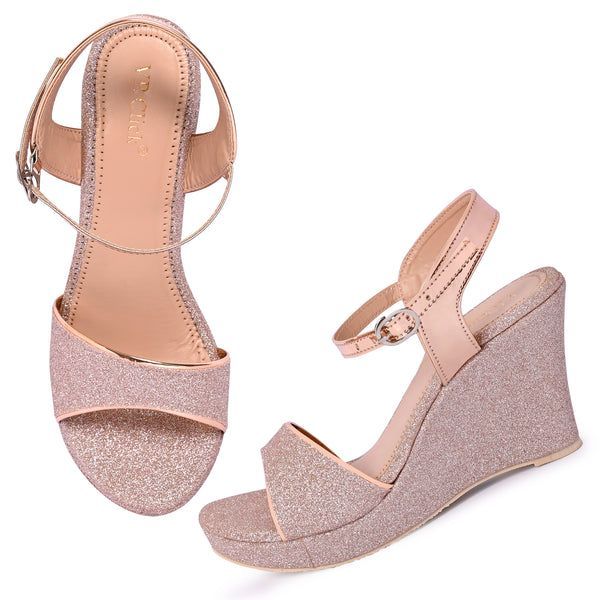 Open-Toe stylish Slingback Party wear Wedges heels Sandals (Size-36)