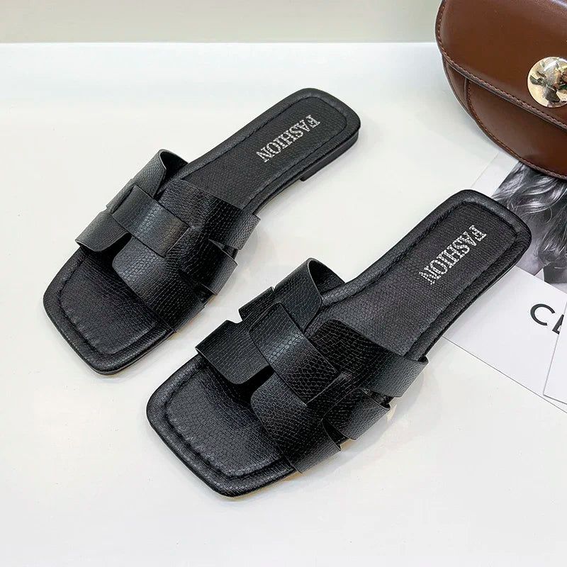 Summer popular women Slippers, Color: black, Shoe Size: 39