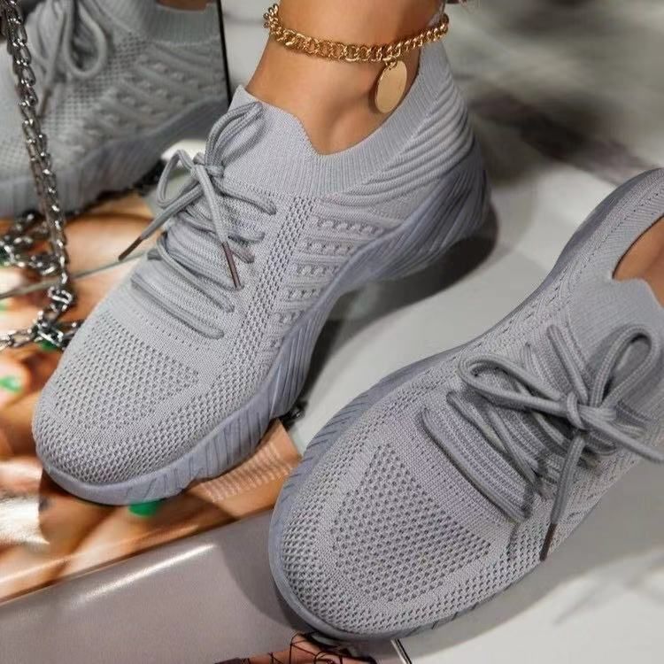 Womens Running Trainers Ladies Sneakers Slip On Walking Gym Comfy, Size: US 8 / EU 39, Sneaker Color: Gray