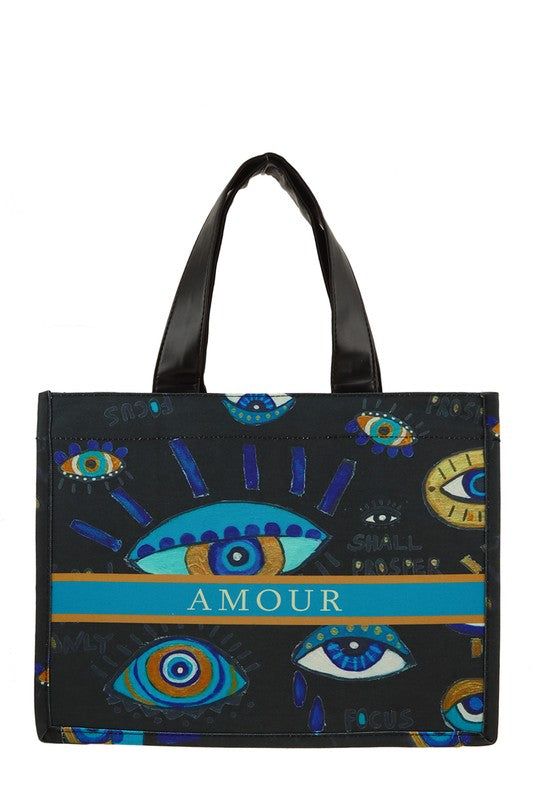 AMOUR Oblique Book Tote Bag, size: OS, color: BLACK
