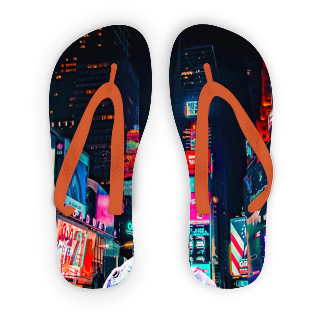 Another Night Adult Flip Flops, Size: L, Color: Orange Strap