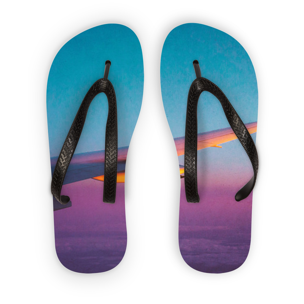 Flying Alone Adult Flip Flops, Size: S, Color: Black Strap