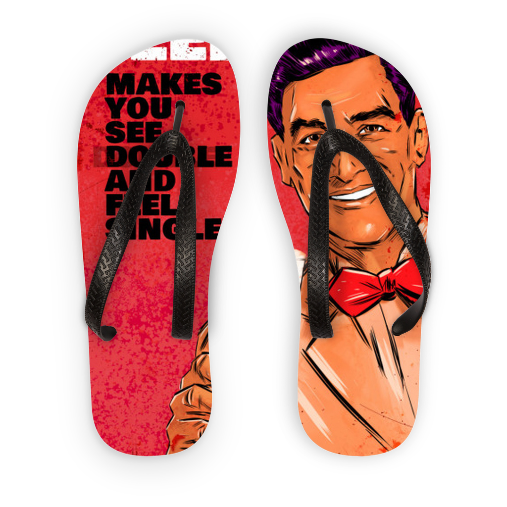 BEER POSTER Kids Flip Flops, Size: S, Color: Black Strap