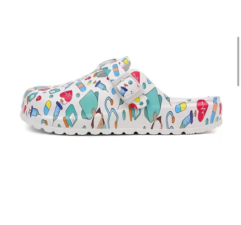 Nurses Shoes Platform EVA Clogs Mules - Lightweight Women Girls Slides, Size: 9.5, Color: White