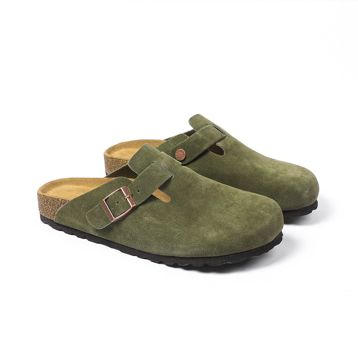 Boston Soft Footbed Suede Fashion Women's Slippers, Color: Army Green, Shoe size: 9.5