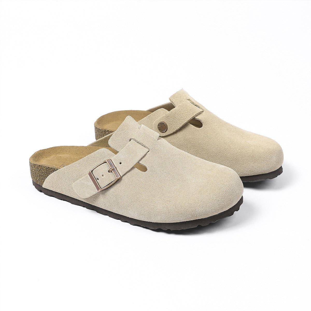 Boston Soft Footbed Clogs Comfort Women's Slippers, Color: Sand, Shoe size: 5