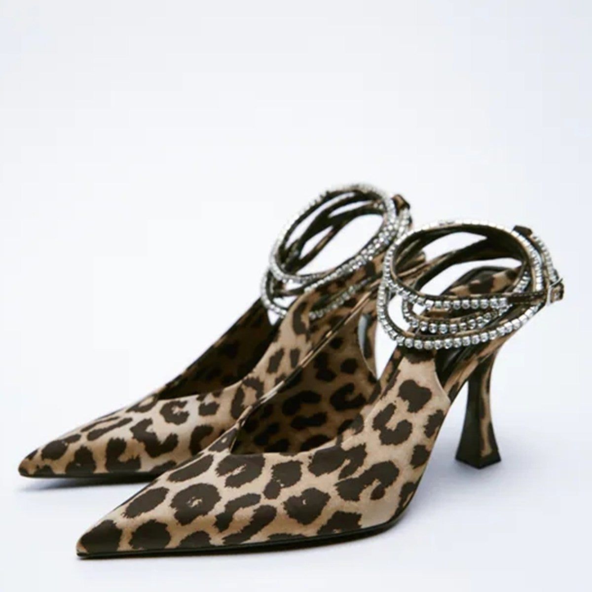 Women's Personalized Leopard Print Suede Mid Heel Pointed Toe Heels, Size: 35, Color: Leopard Print